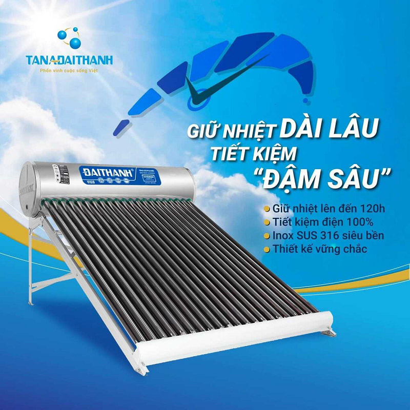 máy nước nóng năng lượng mặt trời Đại Thành 180L