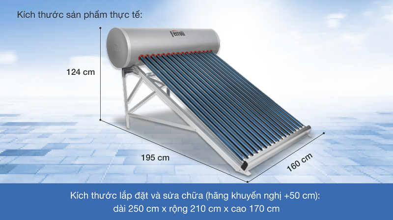 máy nước nóng năng lượng mặt trời Ferroli 200 lít