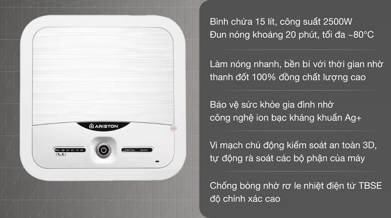 máy nước nóng Ariston 15L giá bao nhiêu